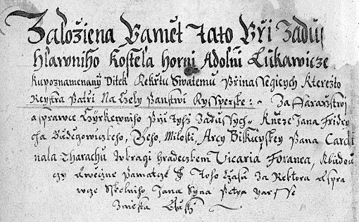 Die Matrik Lukavice in den Jahren 1646-1671, Ostböhmen, Tschechien